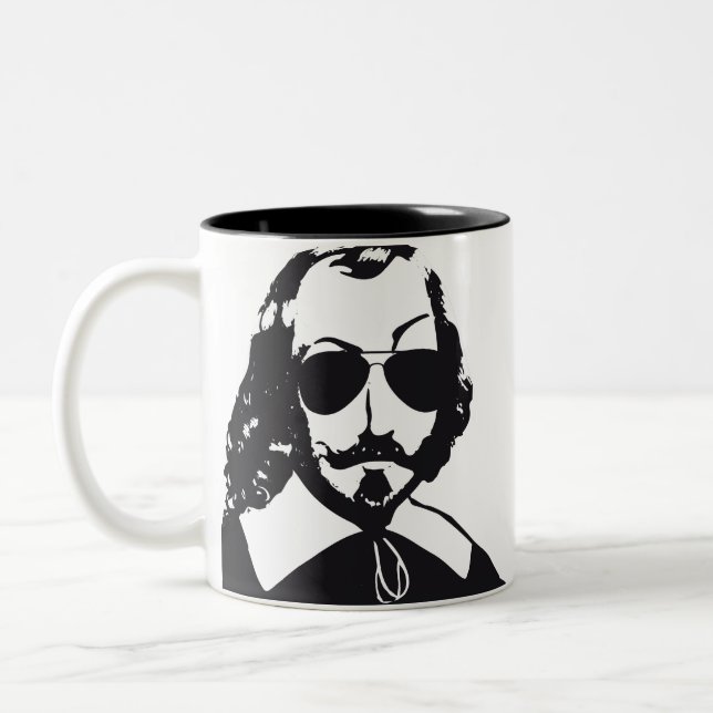 Taza Bicolor Quebec Samuel Champlain Hipster lunettes aviateur (Izquierda)