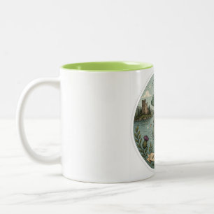 Taza Bicolor Quédate Curioso Acogedor Críptido Nessie Monstruo 