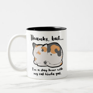 Taza Bicolor Quédate En Casa Con Mi Gato Gal
