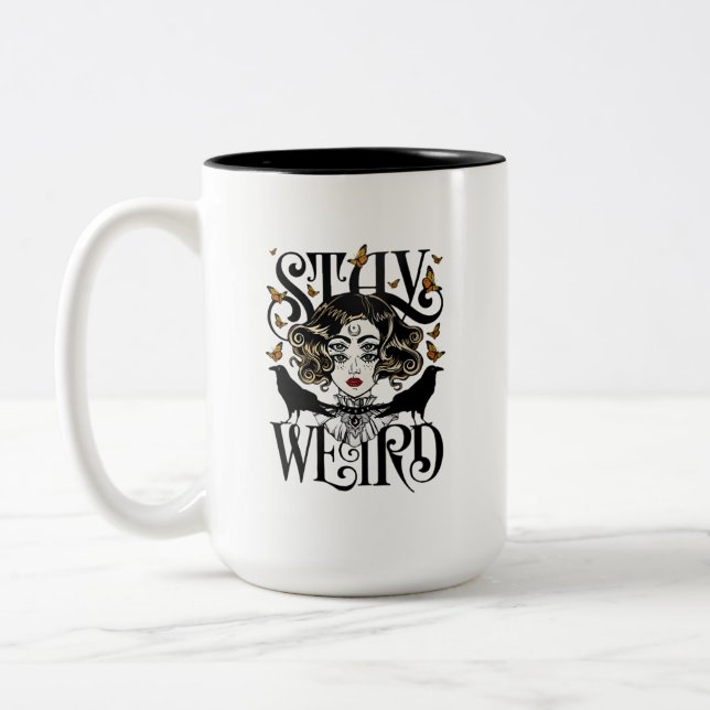 Taza Bicolor Quédate Extraño (Izquierda)