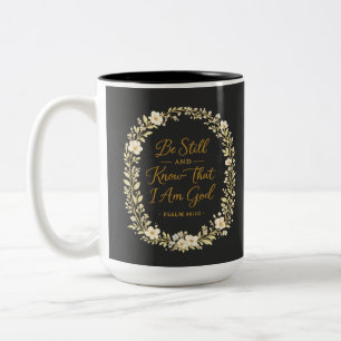 Taza Bicolor Quédate quieto y sabe que yo soy Dios Salmo 46 Cri