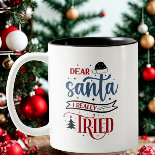 Taza Bicolor Querido Papá Noel, de verdad probé a Navidades Gra