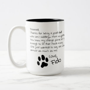 Taza Bicolor Querido perro papá mamá Mascota Personalizable nom
