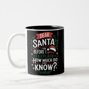 Taza Bicolor Querido Santa Antes de Explicar Cuánto Sabes