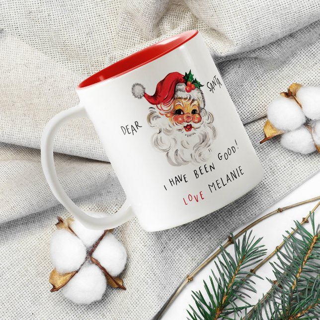 Taza Bicolor Querido Santa Navidades Personalizados Mug (Subido por el creador)
