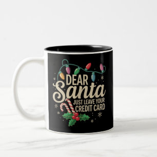 Taza Bicolor Querido Santa Solo Deja Tu Tarjeta De Crédito Navi