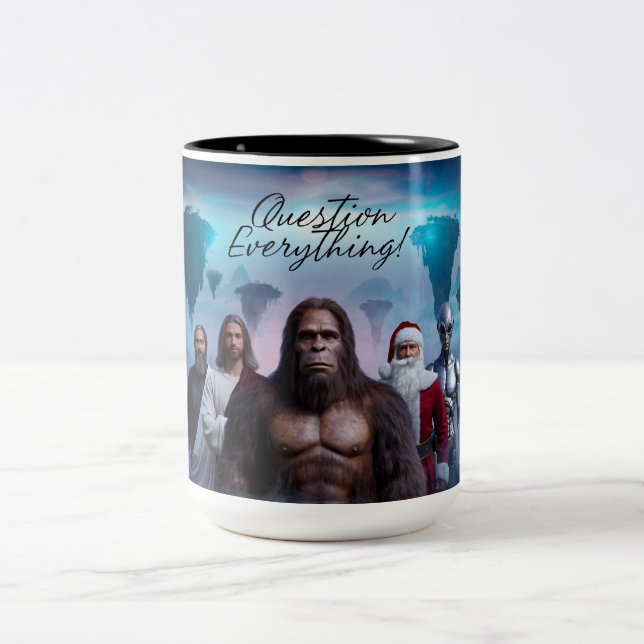 Taza Bicolor Question Everything Coffee Mug (Centro)