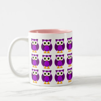 Taza Bicolor ¿Quién? Señora Purple Owl Cartoon