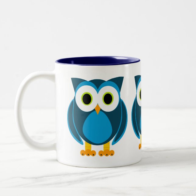 Taza Bicolor ¿Quién? Sr. Owl Cartoon (Izquierda)