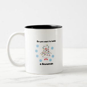 Taza Bicolor ¿Quieres construir un muñeco de nieve?