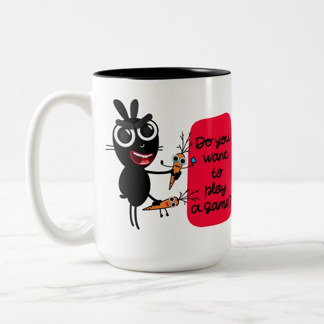 Taza Bicolor ¿Quieres jugar un juego? Bunny Mug (Izquierda)