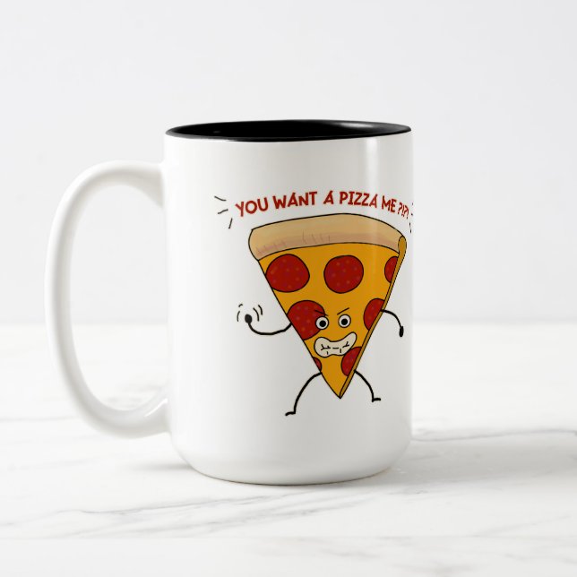 Taza Bicolor ¡¿¡¿Quieres una pizza yo?!?! (Izquierda)