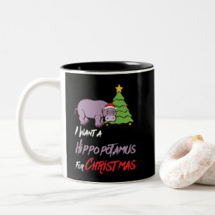 Taza Bicolor Quiero Un Hipopótamo Para Los Navidades Hippo