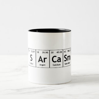 Taza Bicolor Química de la palabra de los elementos de tabla