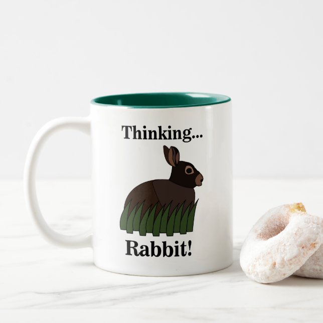 Taza Bicolor Rabbit Cute Bunny (Con donut)
