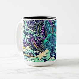 Taza Bicolor Rabbit Mug enojado