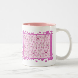 TAZA BICOLOR RABBITS Y CORAZÓN