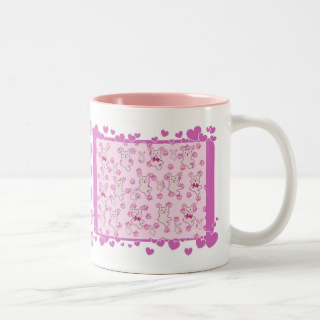 TAZA BICOLOR RABBITS Y CORAZÓN (Derecha)