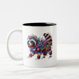 Taza Bicolor Raccona con brillo encantado