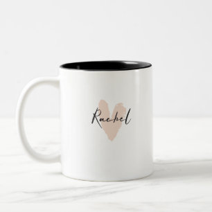 Taza Bicolor Rachel Heart Name Graphic
