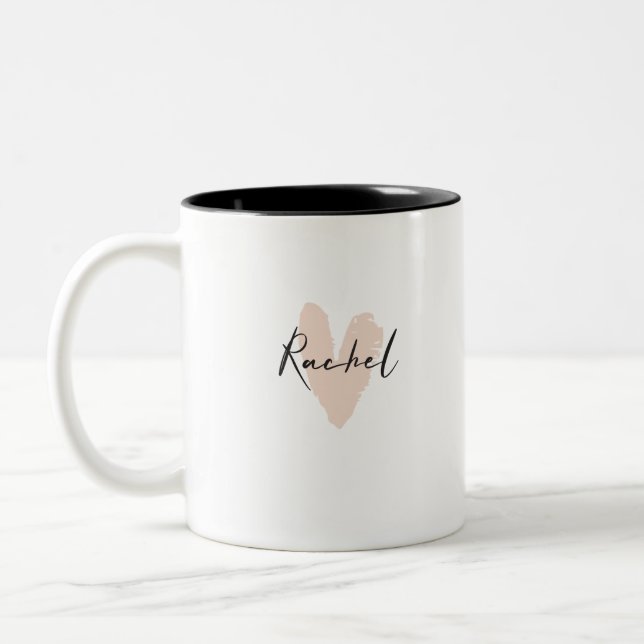 Taza Bicolor Rachel Heart Name Graphic (Izquierda)