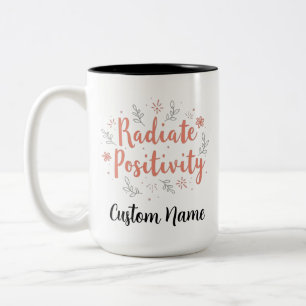 Taza Bicolor Radiactividad Positividad Floral Sunray Personaliz
