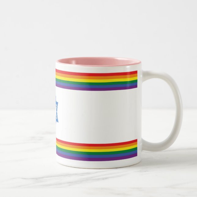 Taza Bicolor Rainbow Israel Pride Flag Small (Derecha)