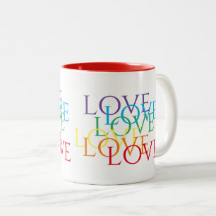 Taza Bicolor RAINBOW LOVE Red Two-Tone Mug