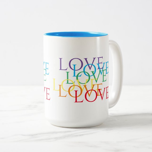 Taza Bicolor RAINBOW LOVE Tall Blue Dos Tones Mug (Anverso derecho)