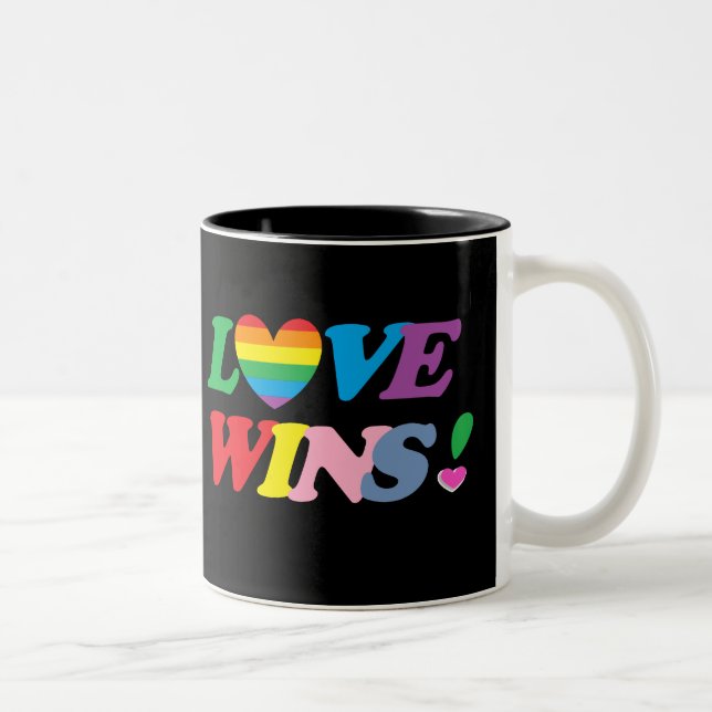 Taza Bicolor Rainbow Love Wins Heart LGBT (Derecha)