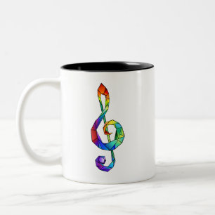 Taza Bicolor Rainbow Musical Key treble clef