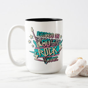 Taza Bicolor Raised on 80s Rock Music