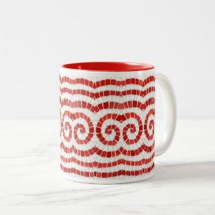Taza Bicolor RAJO IONIC MOSAIC Tono rojo de dos dedos
