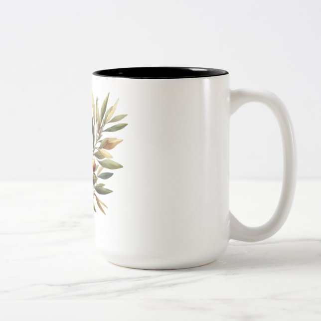 Taza Bicolor Rama De Olivo (Derecha)