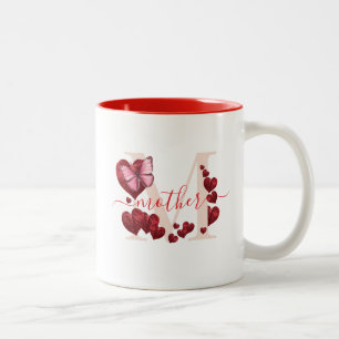 Taza Bicolor Ramo de hojas en forma de corazón de mariposa para