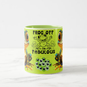 Taza Bicolor Rana adorable con diseño de rana de dibujos animad