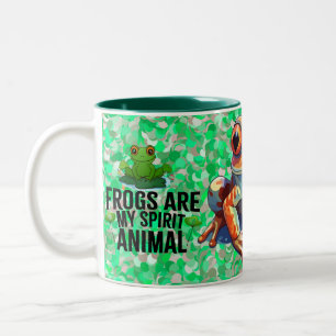 Taza Bicolor Rana adorable con diseño de rana de dibujos animad