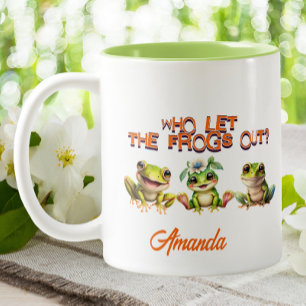 Taza Bicolor Rana Cute Kawaii Que Dejó Que Salieran Las Ranas