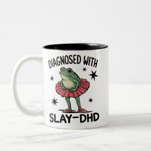 Taza Bicolor Rana divertida ADHD Neurodivergente Meme Y2K Frogc