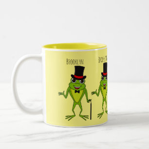 Taza Bicolor Rana divertida con personalizado de sombrero super