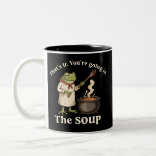 Taza Bicolor Rana Divertida Vas a la Cabaña de la Sopa Cottagec