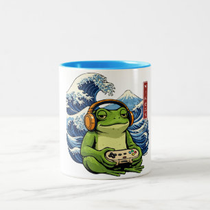 Taza Bicolor Rana Gamer Japonesa — Rana Japonesa Vintage de Jue