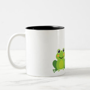 Taza Bicolor rana, mariposa y hongos