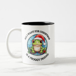 Taza Bicolor Rana navidad