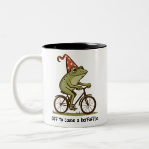 Taza Bicolor Rana sarcástica divertida para causar un alboroto
