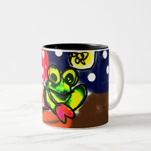Taza Bicolor Rana y setas