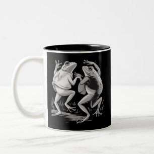 Taza Bicolor Ranas Bailarinas Toad Goblincore Dark Academia Ret