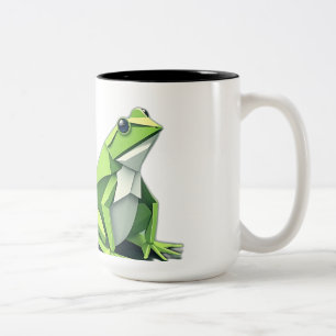 Taza Bicolor Ranas de origen en estilo geométrico