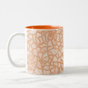 Taza Bicolor Random Leaf Mosaic Dark Naranja