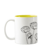 Ranunculus Flower Drawing Gardener Mug